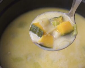 豆乳かぼチャウダーが完成